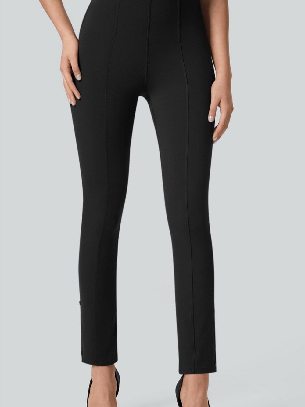 HALARA Black Skinny Ponte Pants - Size M 7/8 Length